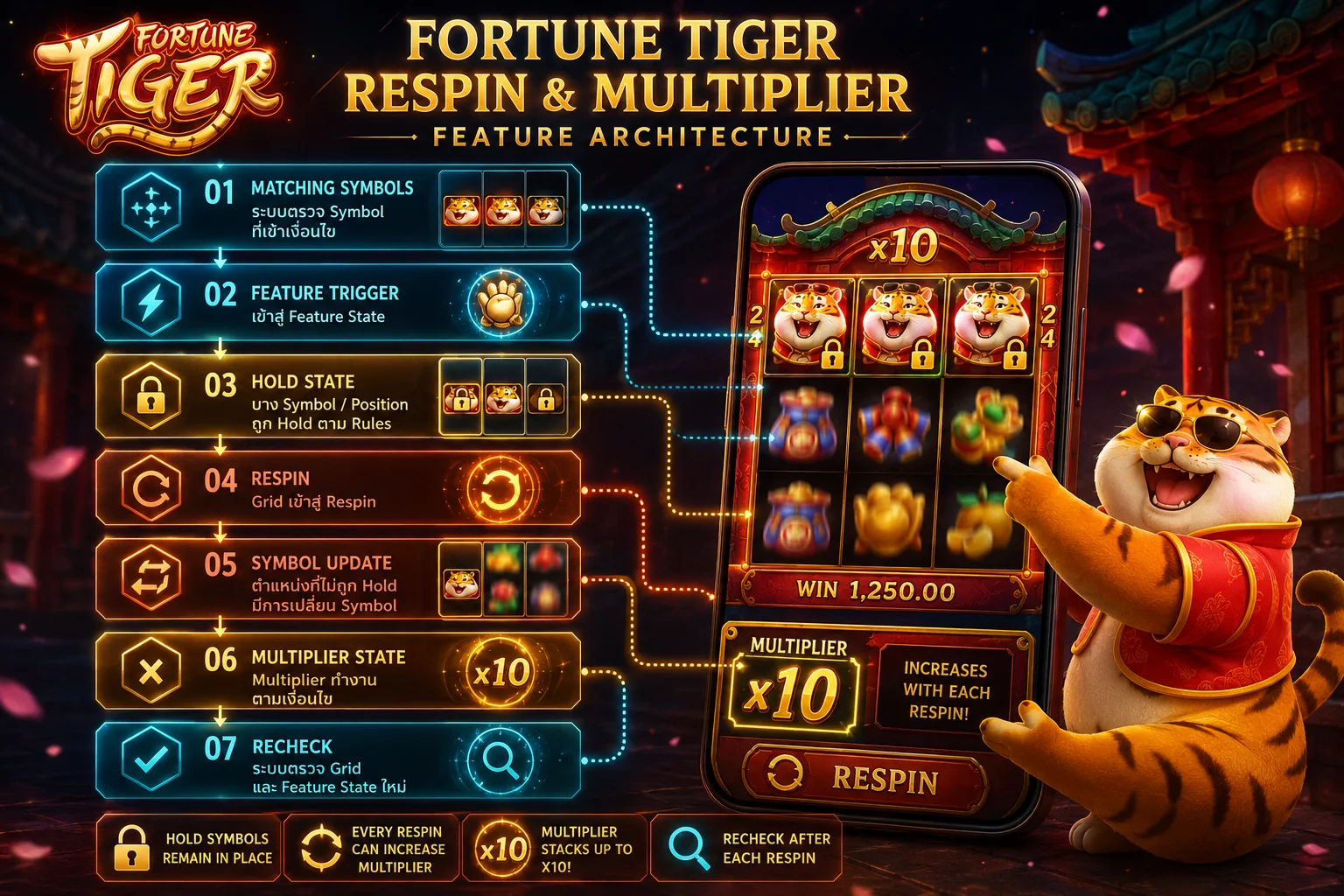 Fortune Tiger Respin Multiplier และ Hold State Framework