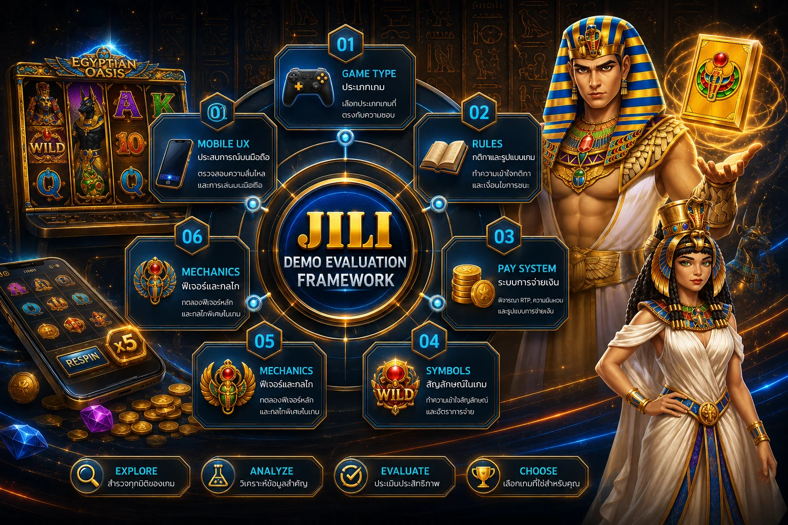 JILI Demo Evaluation Framework สำหรับประเมินรูปแบบและประสบการณ์ของเกม