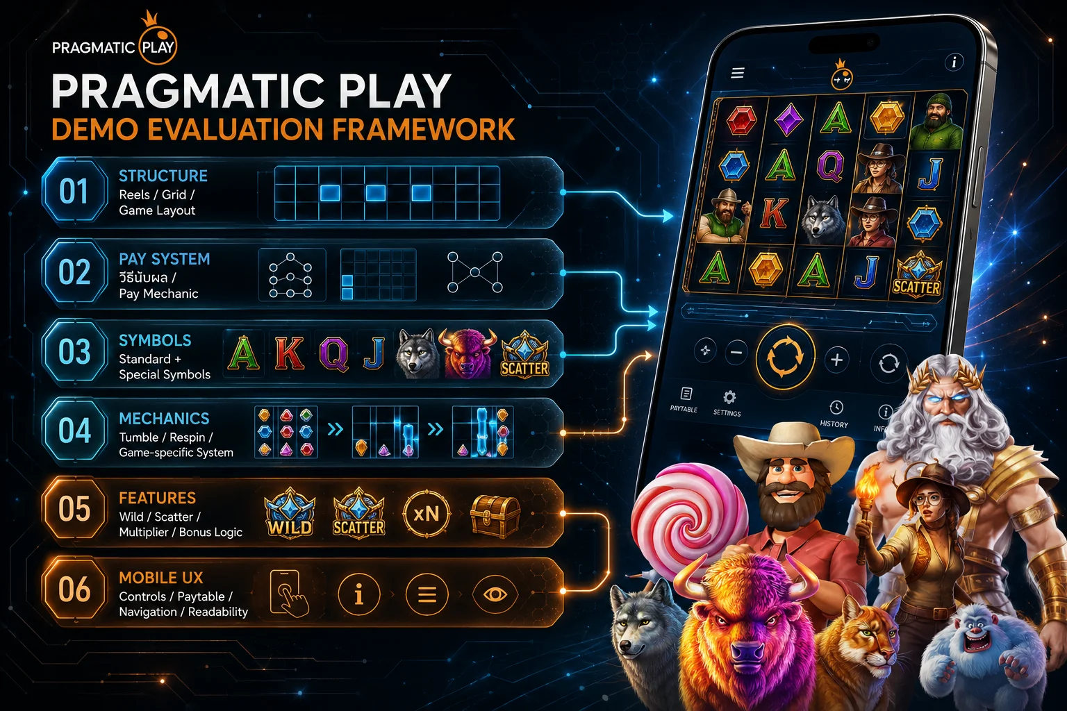 Pragmatic Play Demo Evaluation Framework สำหรับวิเคราะห์เกมสล็อต